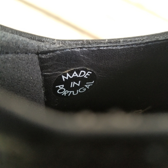 Vintage 90s y2k Mephisto Comfort Square Toe Chunky Heel Black Leather Oxfords 8 - Picture 6 of 10